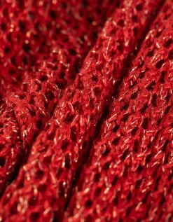 Trui - Lurex - donkerrood