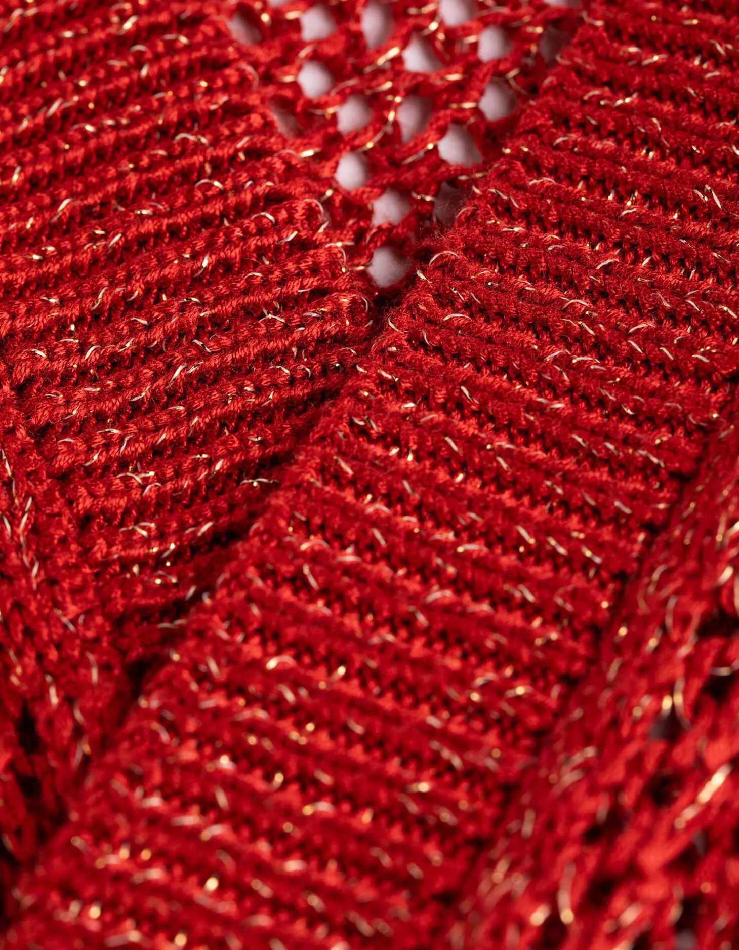 Trui - Lurex - donkerrood
