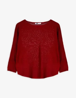 Trui - Oversized mouwen - donkerrood