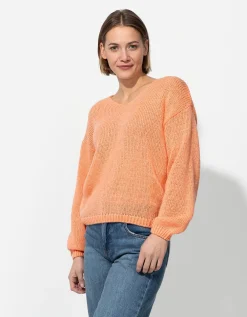Trui - V-hals - oranje