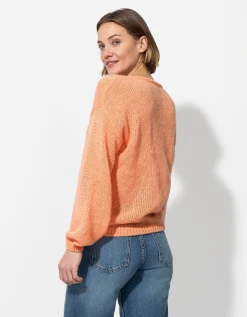 Trui - V-hals - oranje