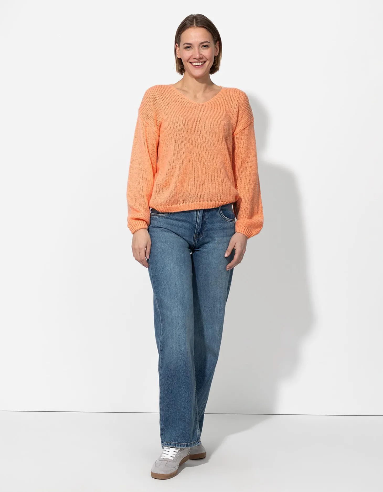 Trui - V-hals - oranje