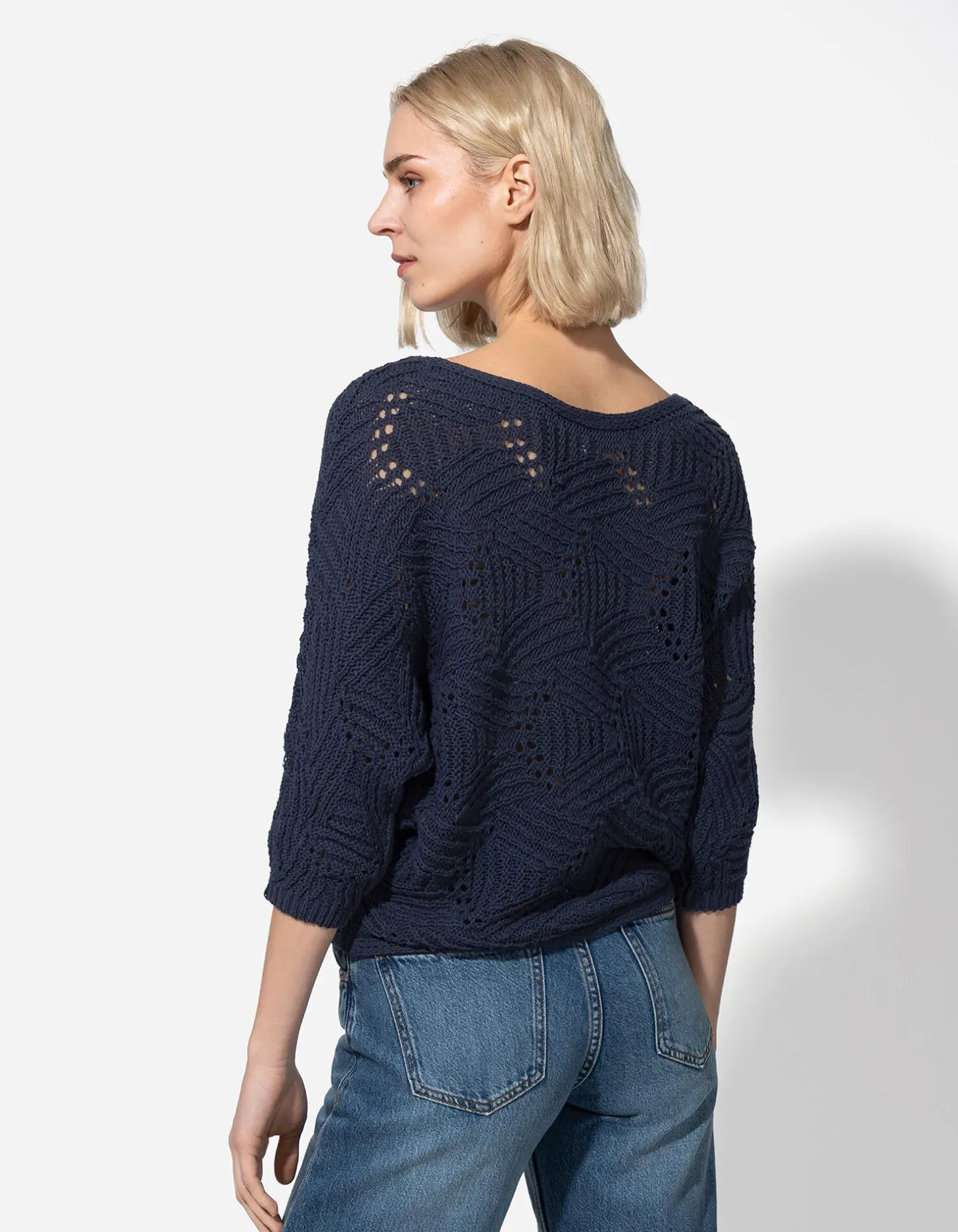 Trui - Vleermuismouwen - donkerblauw