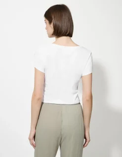 T-shirt - Bloemenmotief - wit