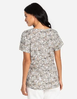 T-shirt - Bloemenmotief - wit