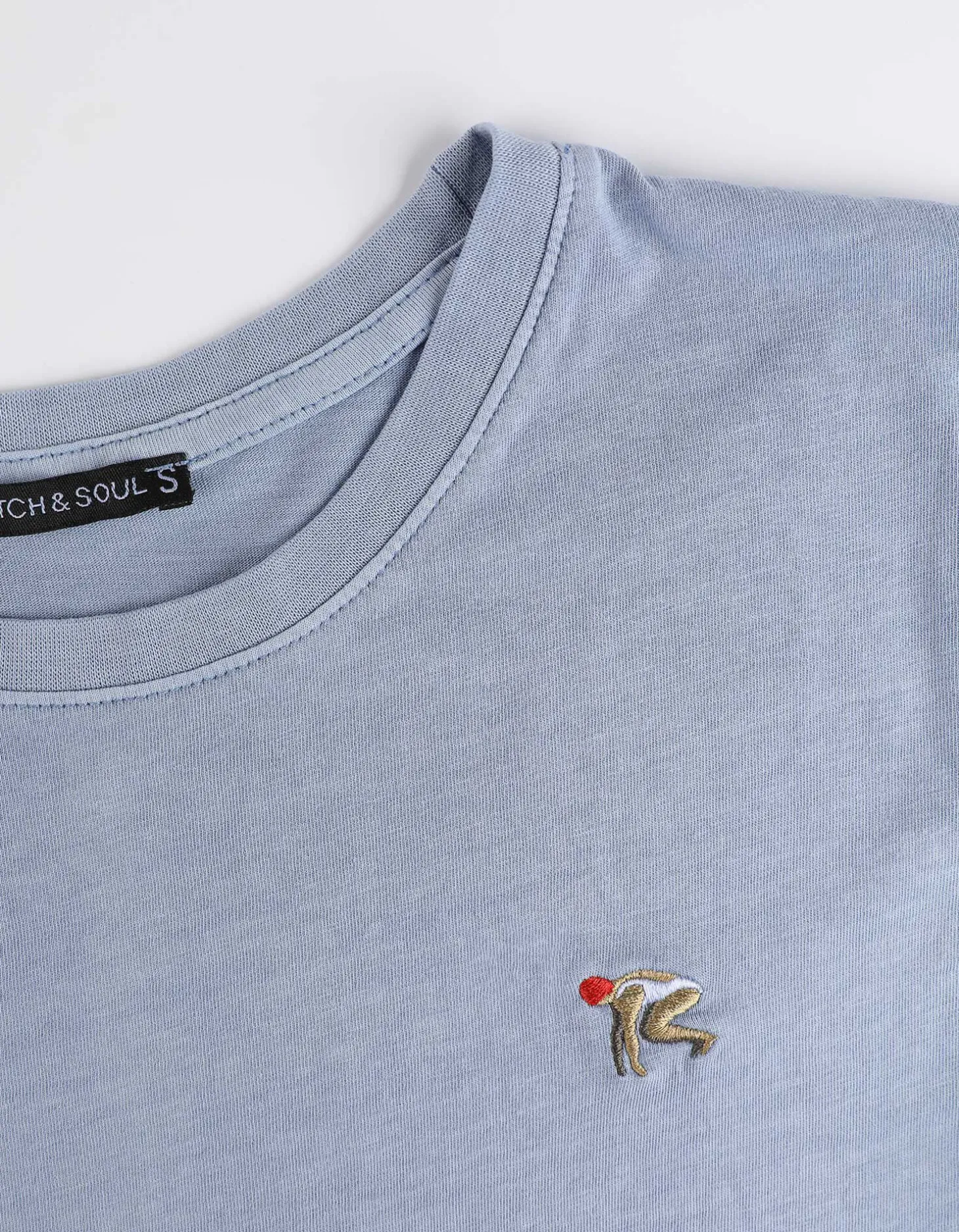 T-shirt - Borduursels - lichtblauw