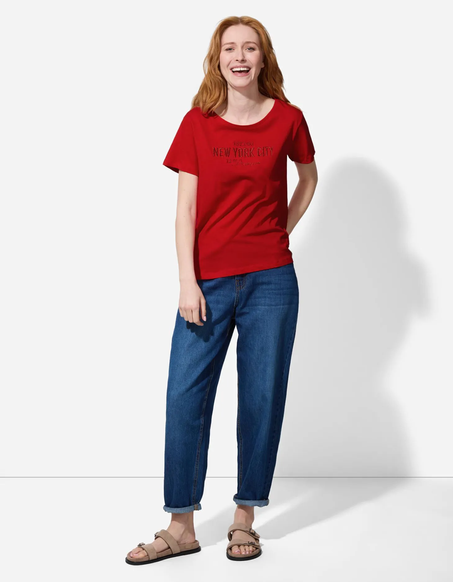 T-shirt - Borduursels - rood