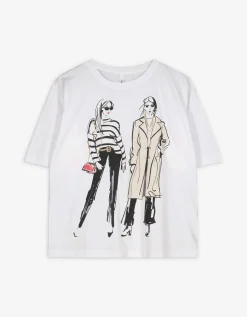T-shirt - Borduursels - wit