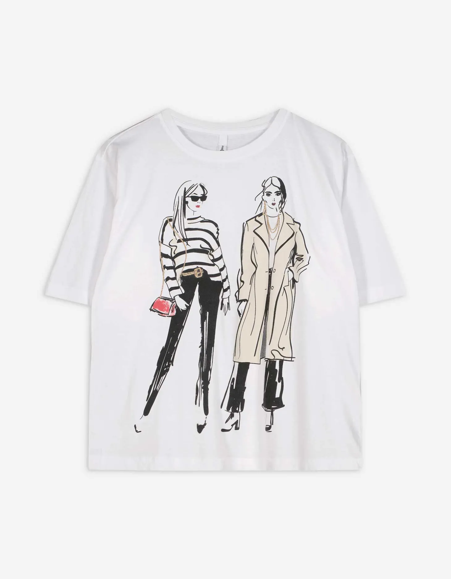 T-shirt - Borduursels - wit