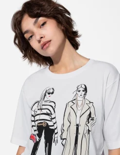 T-shirt - Borduursels - wit