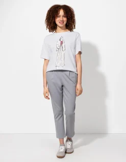 T-shirt - Borduursels - wit