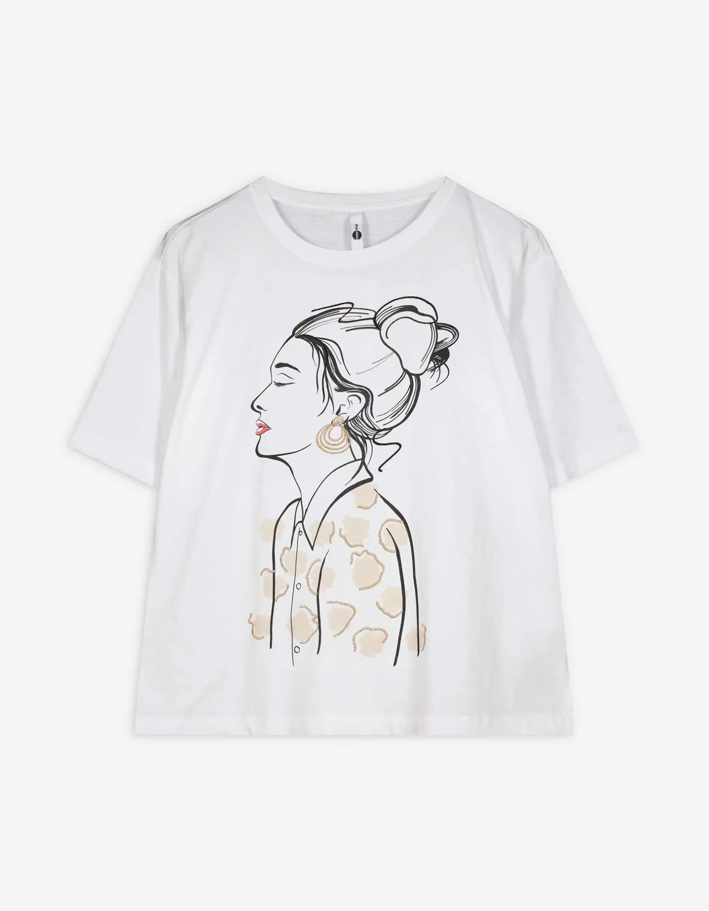 T-shirt - Borduursels - wit
