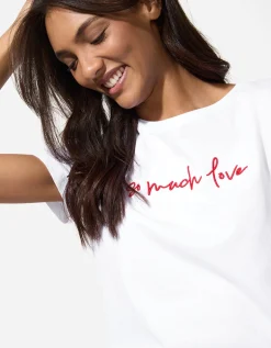 T-shirt - Borduursels - wit