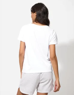 T-shirt - Borduursels - wit