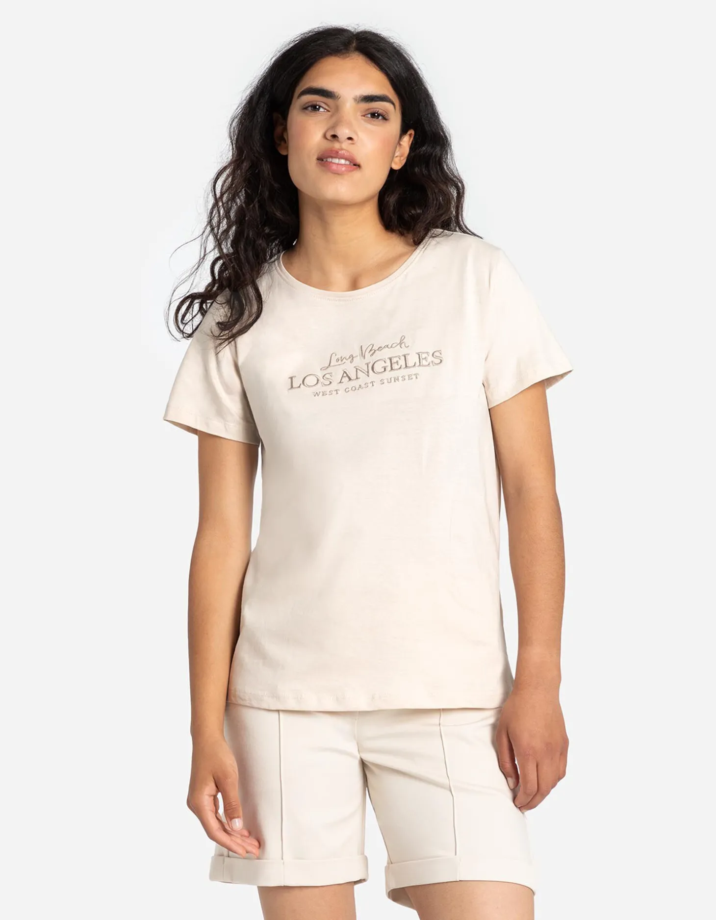 T-shirt - Borduursels - wit