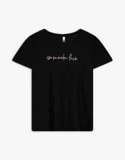 T-shirt - Borduursels - zwart