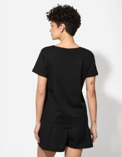 T-shirt - Borduursels - zwart