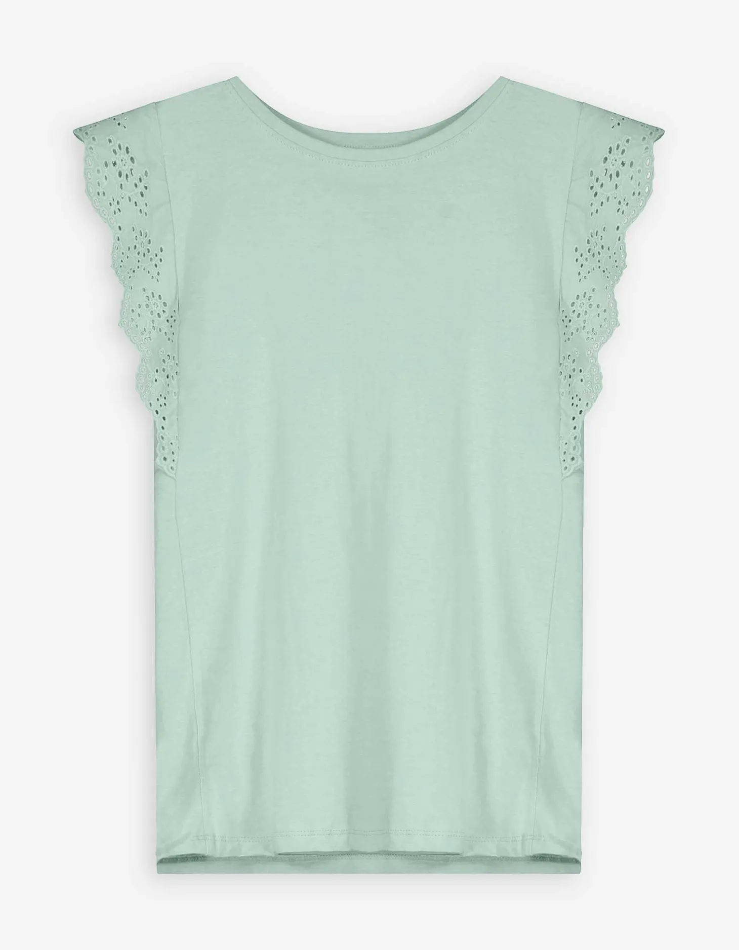 T-shirt - Broderie - groen