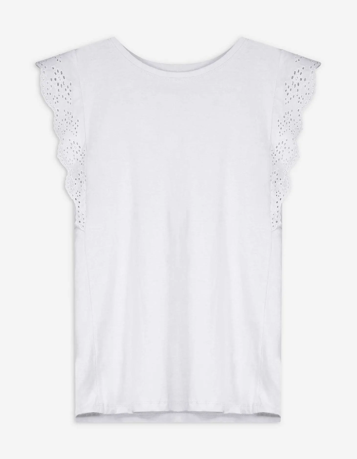 T-shirt - Broderie - wit