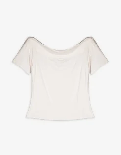 T-shirt - Carmenhals - wit