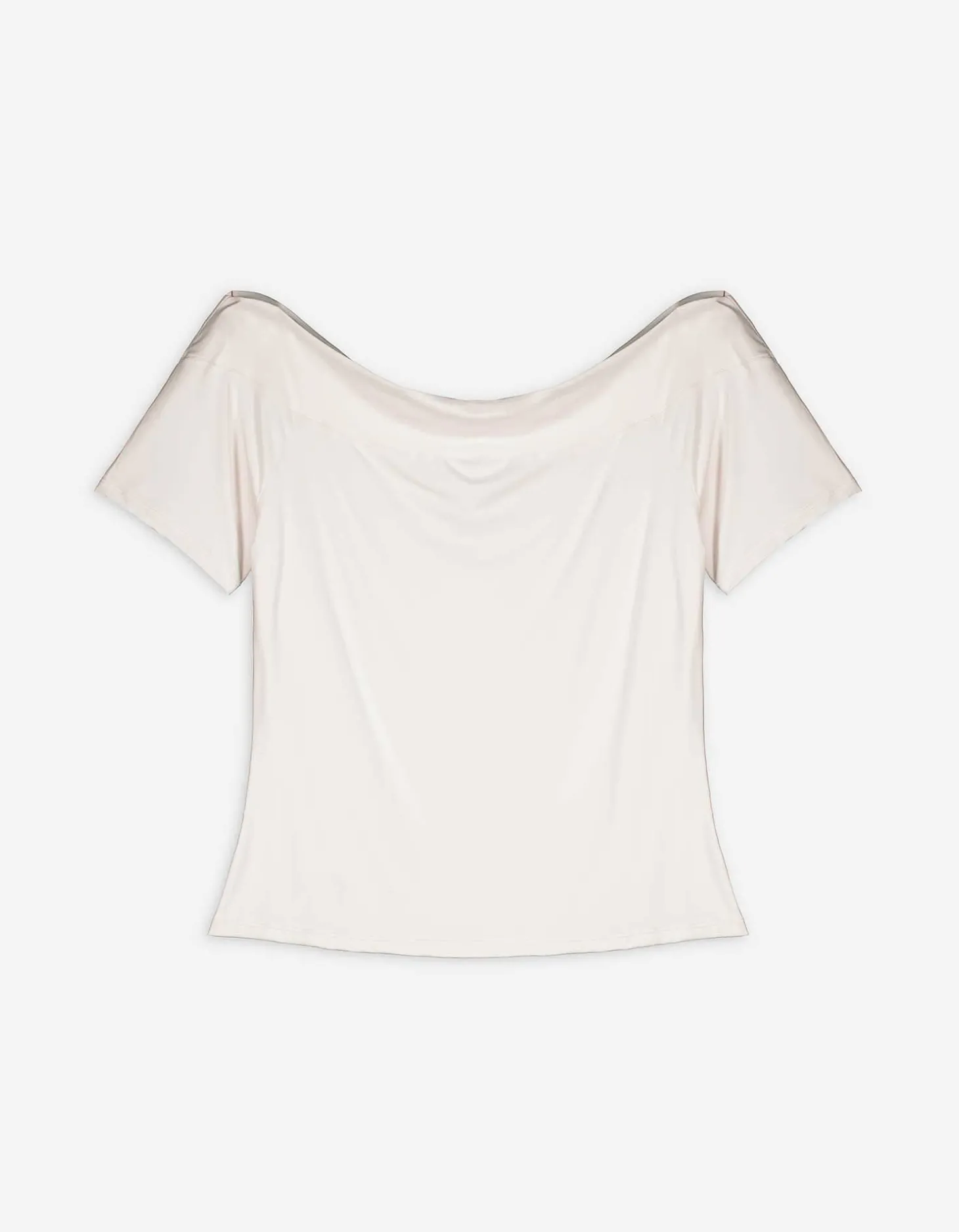 T-shirt - Carmenhals - wit