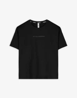 T-shirt - 3D-applicatie - zwart