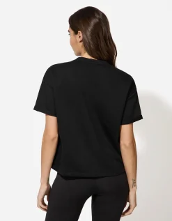 T-shirt - 3D-applicatie - zwart