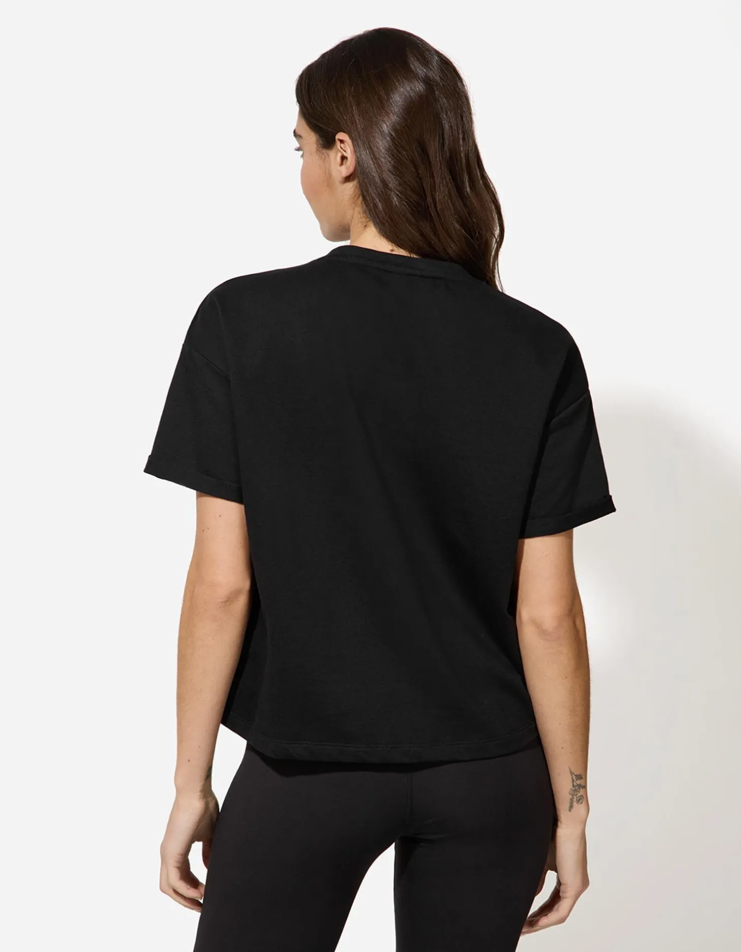T-shirt - 3D-applicatie - zwart