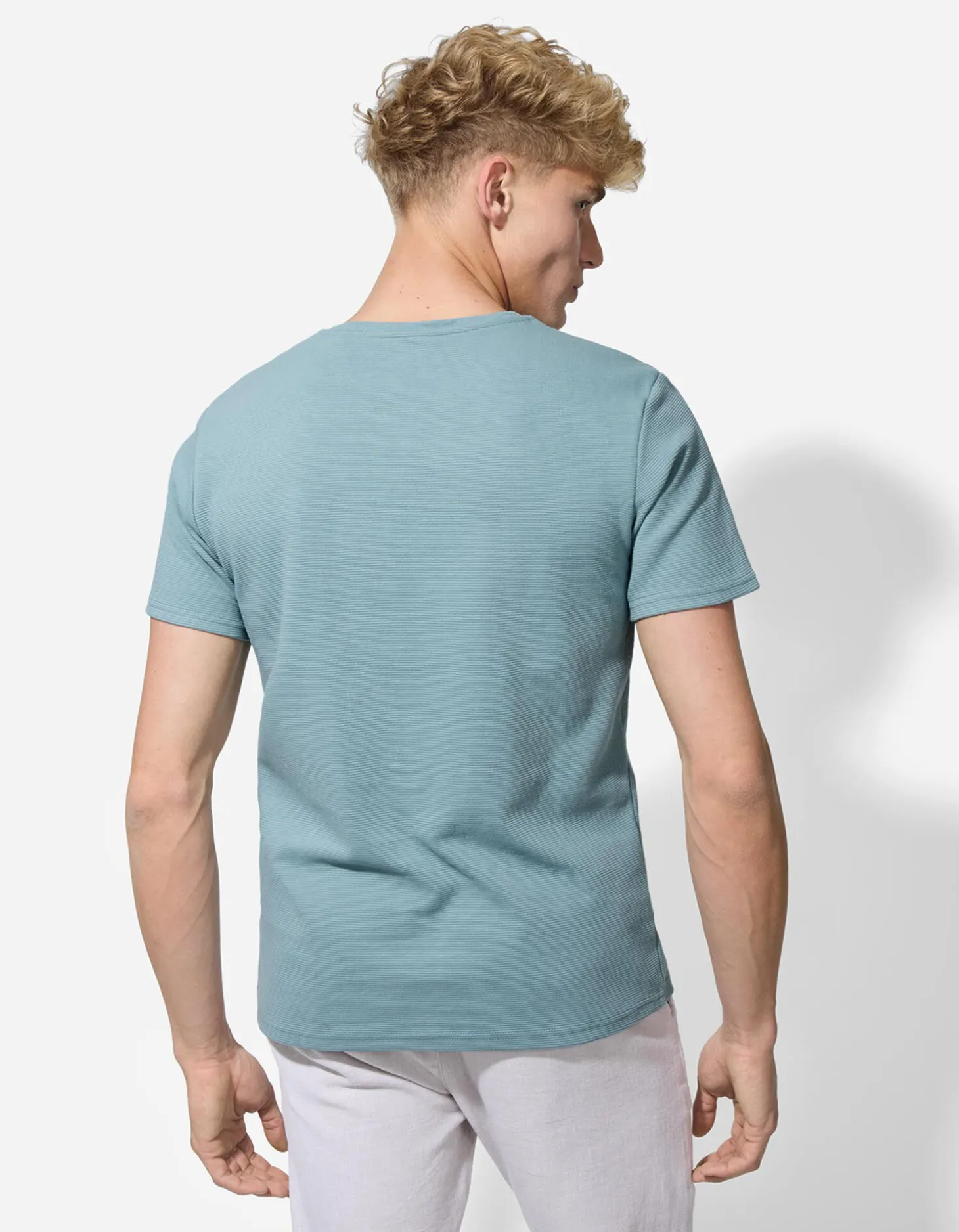 T-shirt - Effen - turkoois