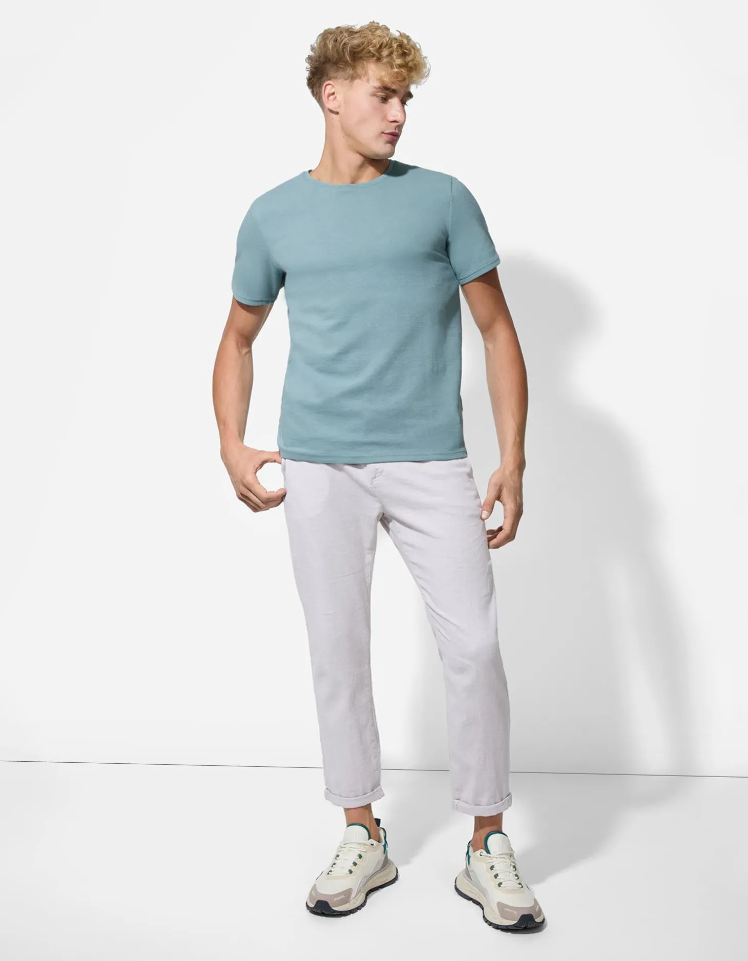 T-shirt - Effen - turkoois