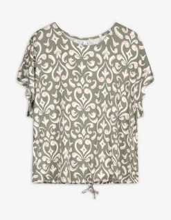 T-shirt - Geknoopt detail - groen