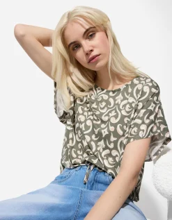 T-shirt - Geknoopt detail - groen