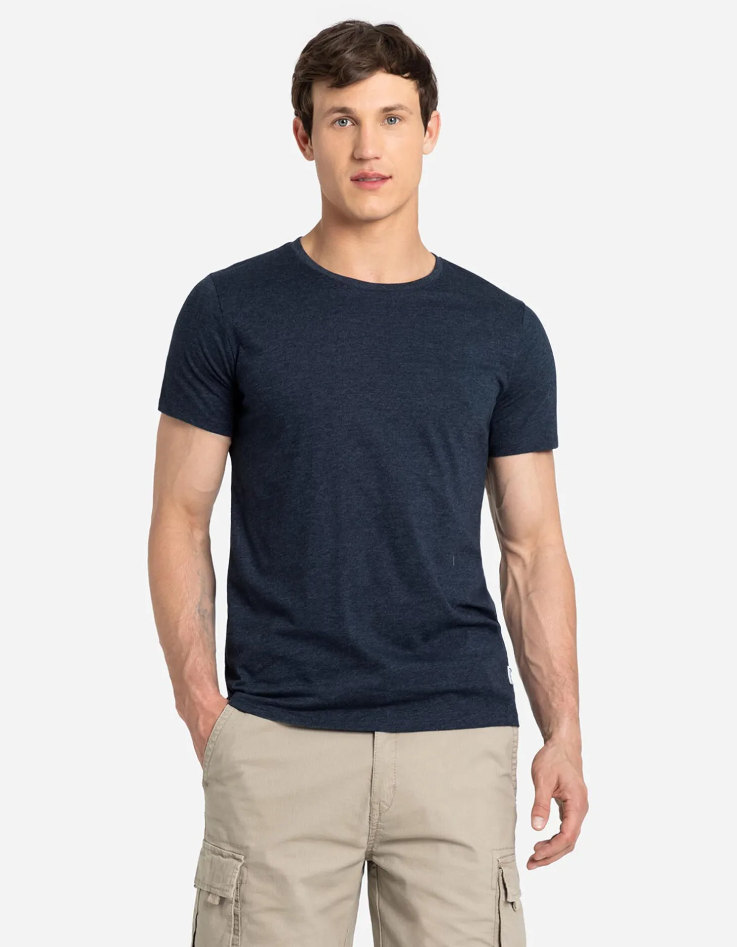 T-shirt - Gemêleerd - donkerblauw