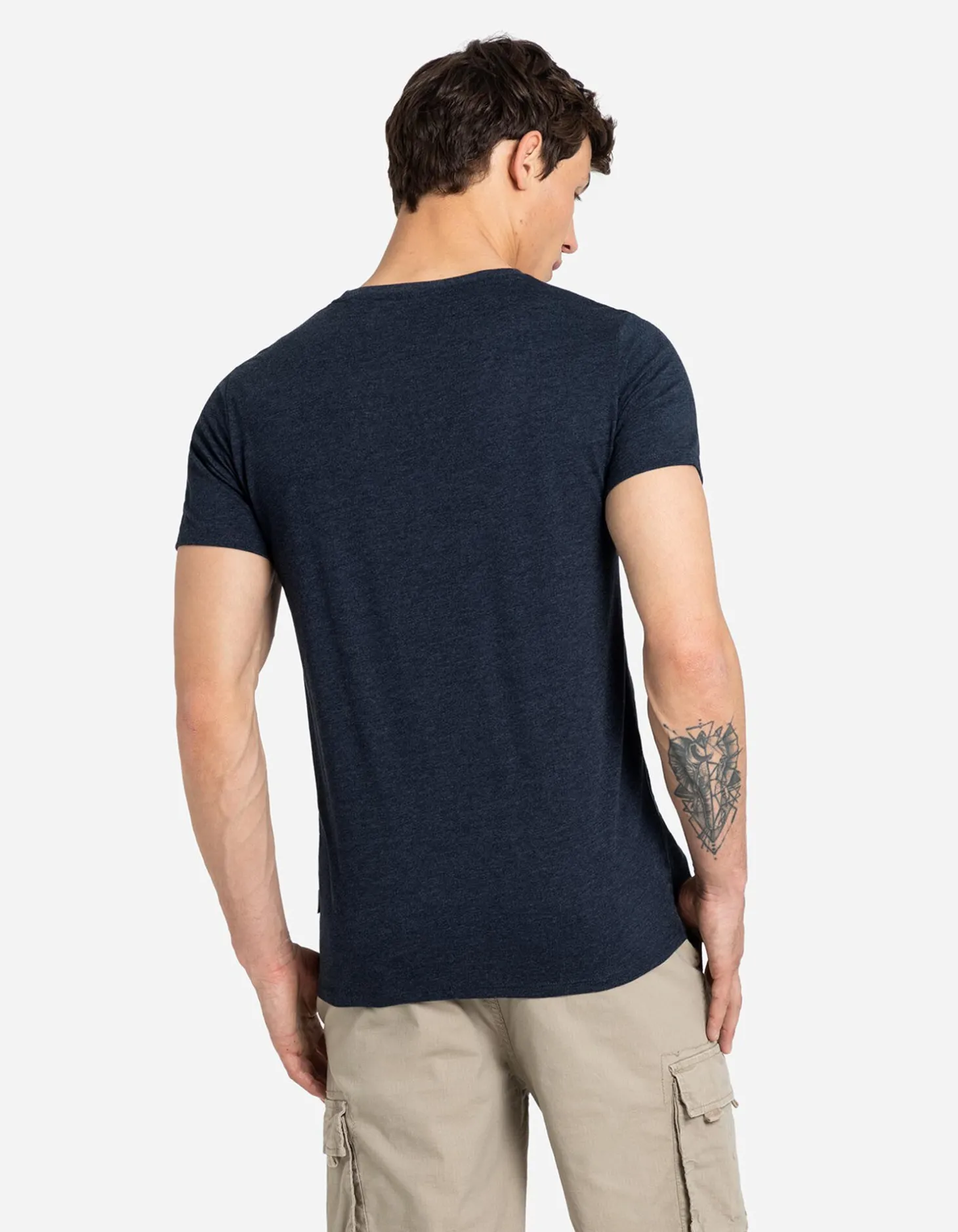 T-shirt - Gemêleerd - donkerblauw
