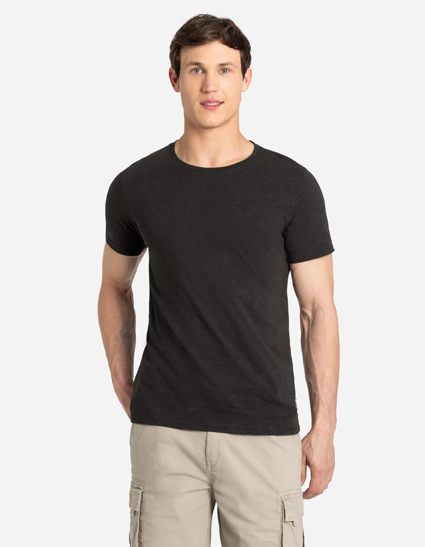 T-shirt - Gemêleerd - zwart