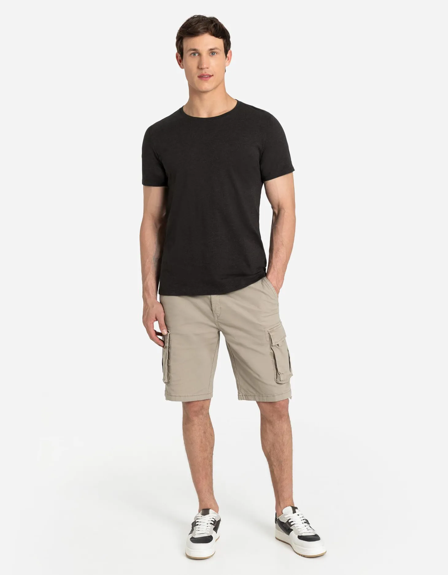 T-shirt - Gemêleerd - zwart