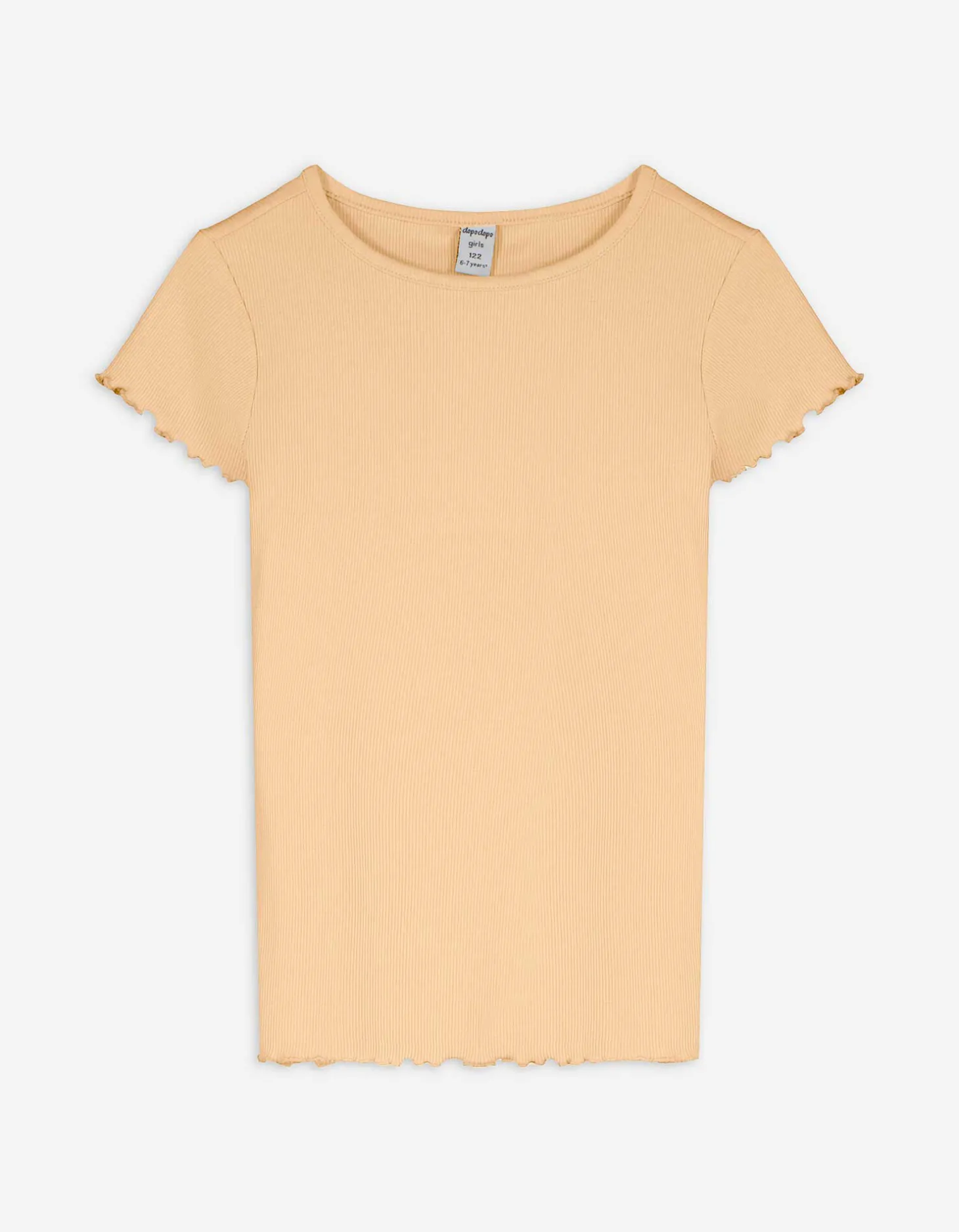 T-shirt - Geribde structuur - oranje