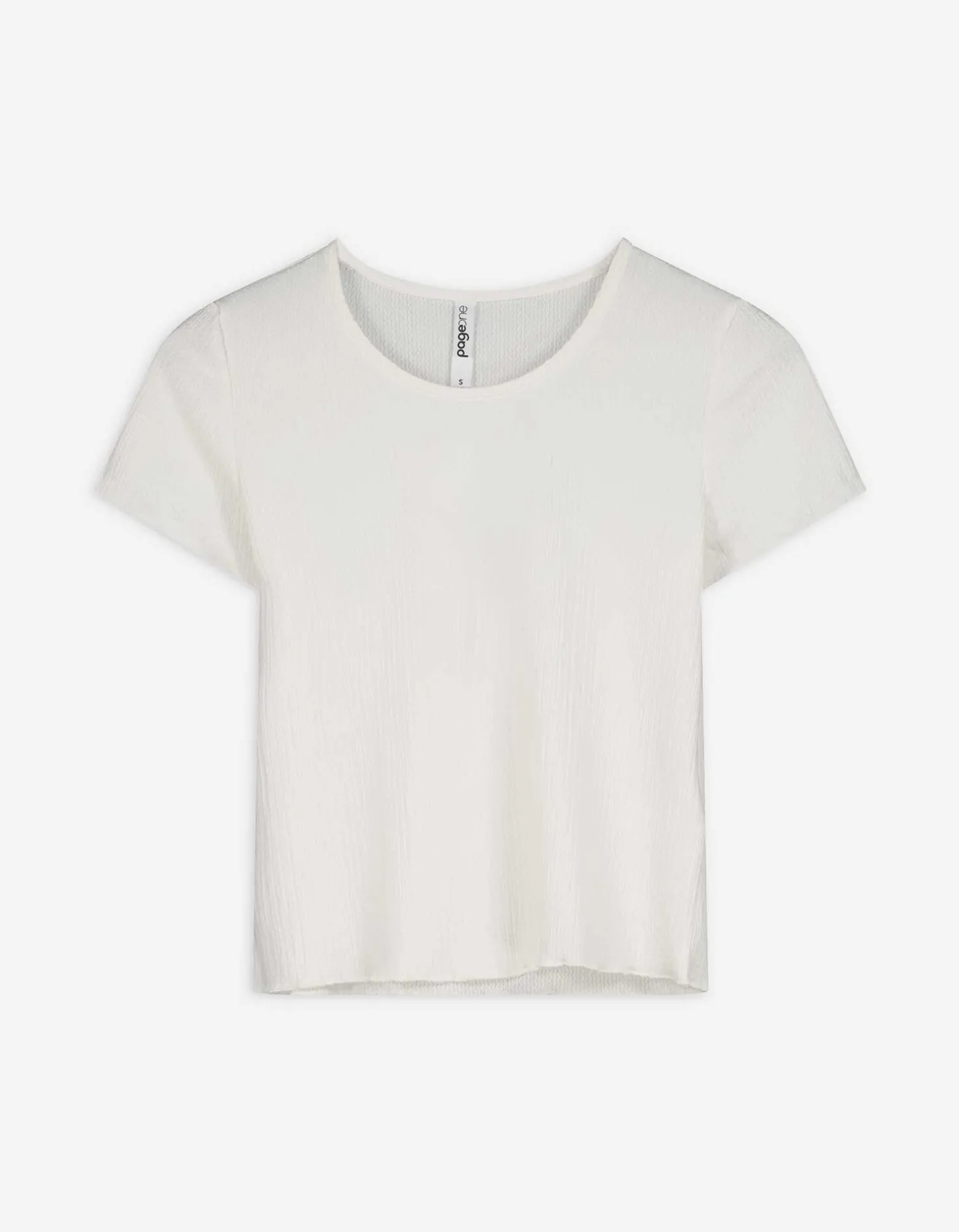 T-shirt - Geribde structuur - wit