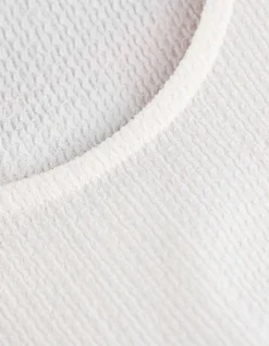 T-shirt - Geribde structuur - wit