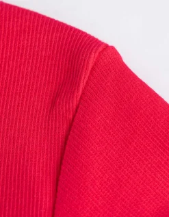 T-shirt - Geribde structuur - rood