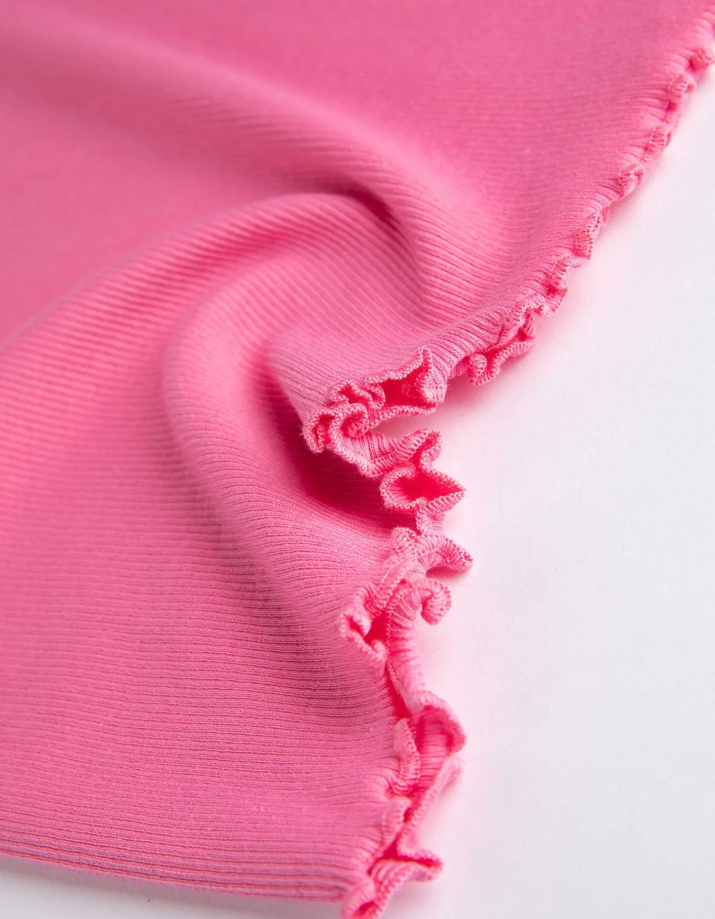 T-shirt - Geribde structuur - pink