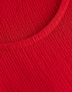 T-shirt - Geribde structuur - rood