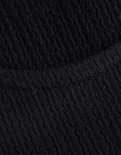 T-shirt - Geribde structuur - zwart