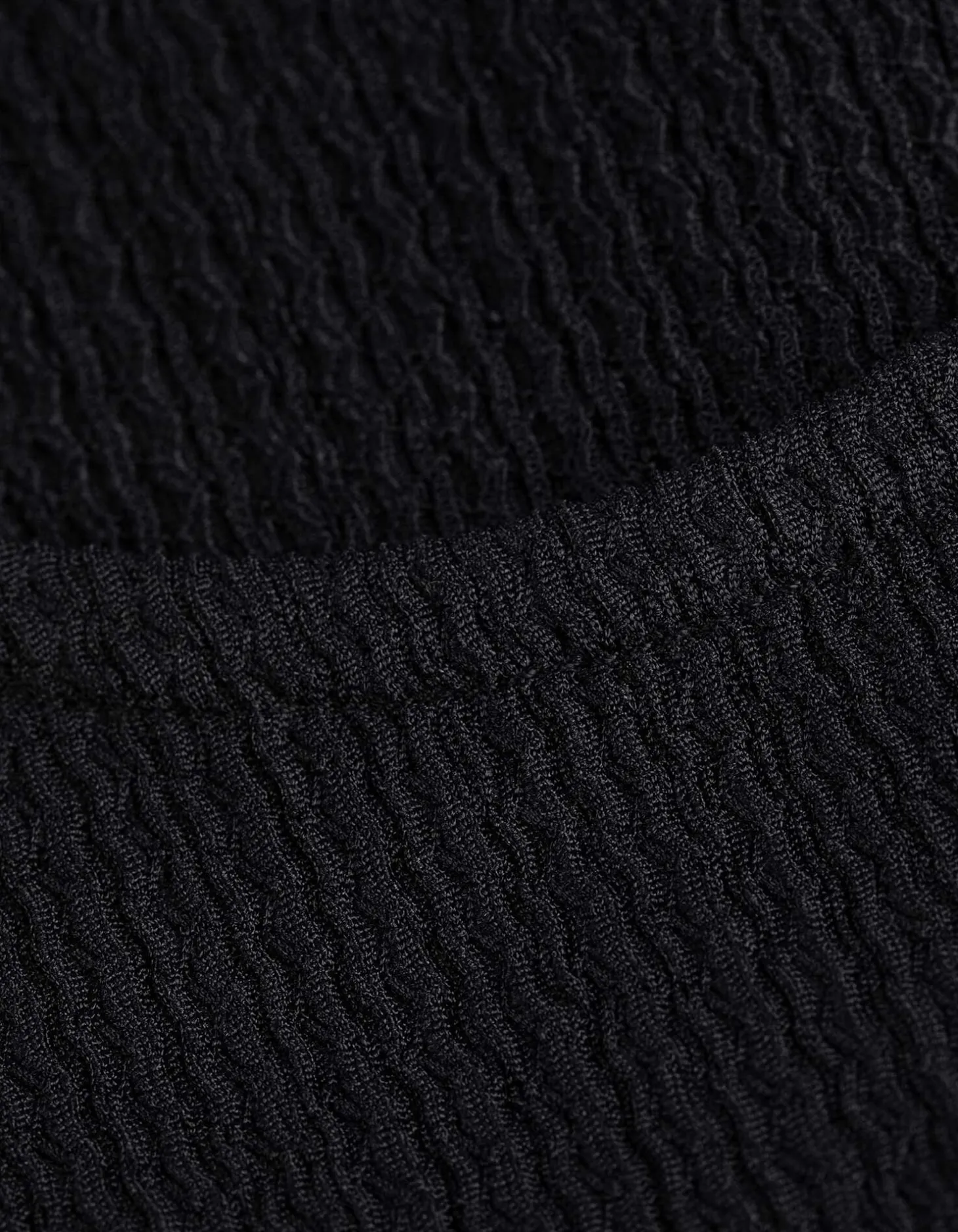 T-shirt - Geribde structuur - zwart