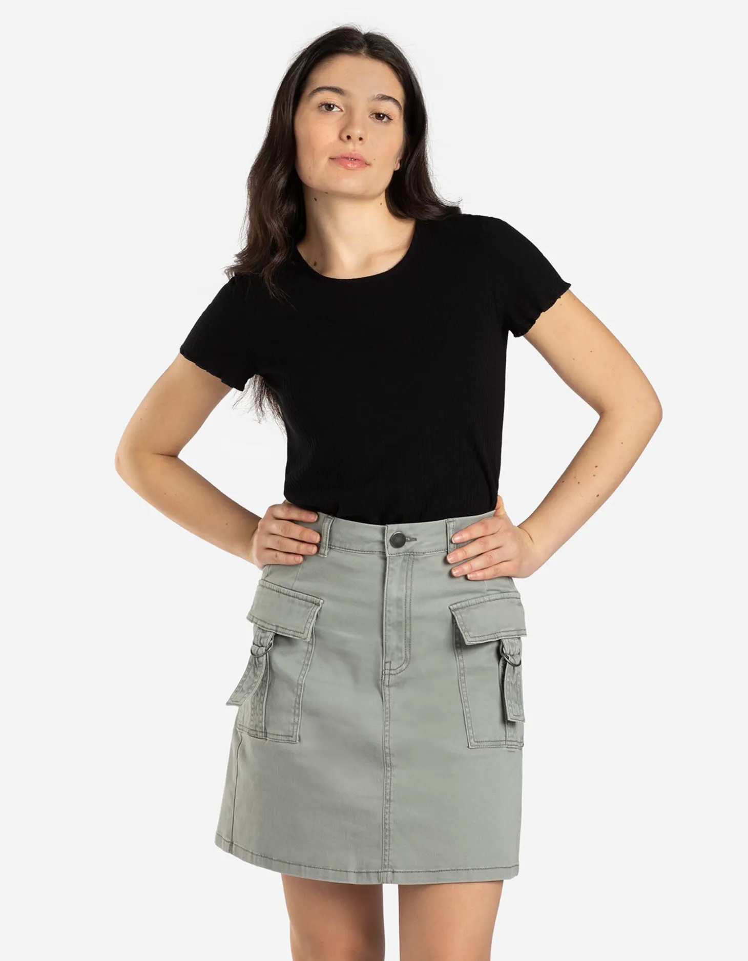 T-shirt - Geschulpte zoom - zwart