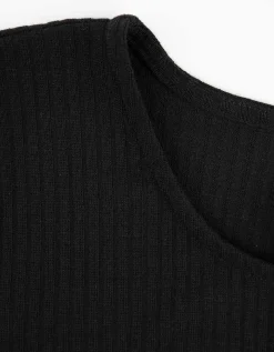 T-shirt - Geschulpte zoom - zwart