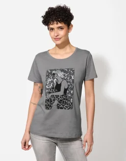 T-shirt - Glitterprint - grijs