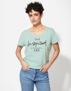 T-shirt - Glitterprint - groen