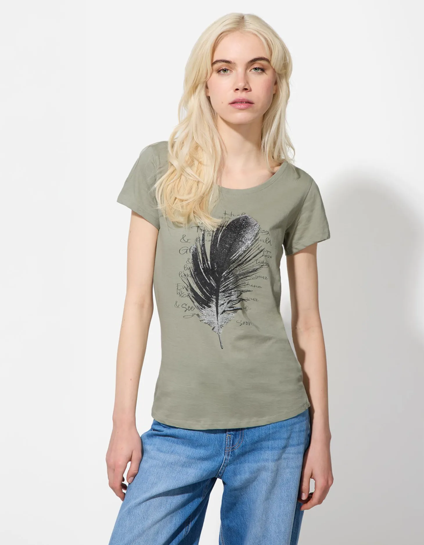 T-shirt - Glitterprint - groen