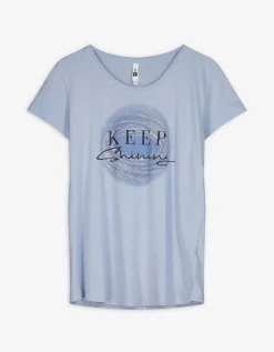 T-shirt - Glitterprint - lichtblauw